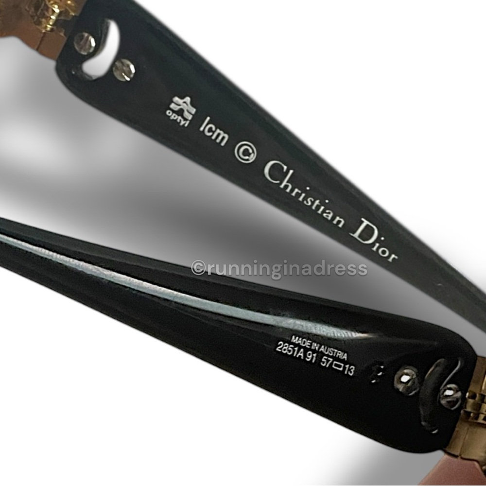 Vintage Christian Dior Black & Gold CD Logo Sunglasses 2851A - Picture 7 of 15